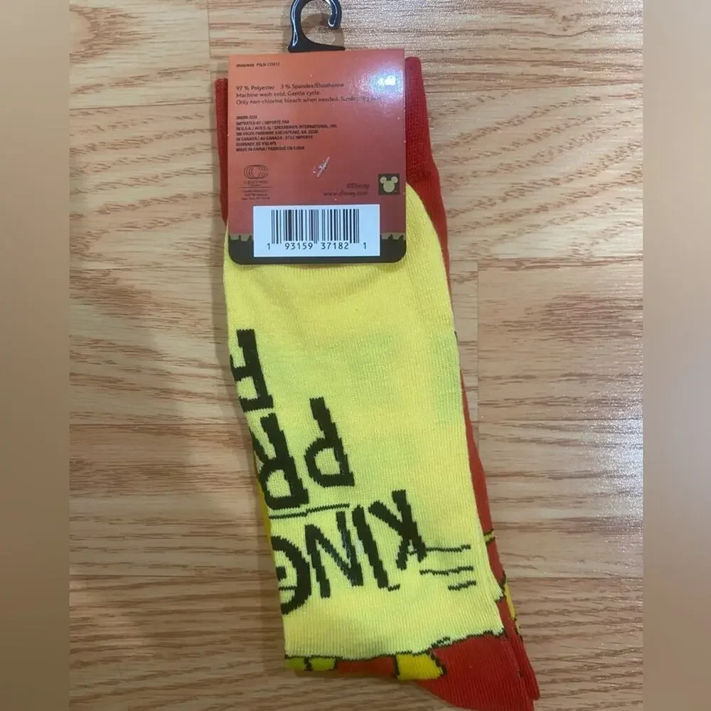Disney Lion King Mufasa Red Crew Socks